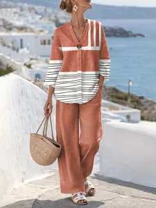 damen-zweiteilige-sets-leinenahnliche-ho-orange-1