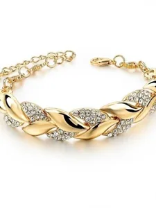 damenarmbander-mode-volldiamant-goldblat-golden-2