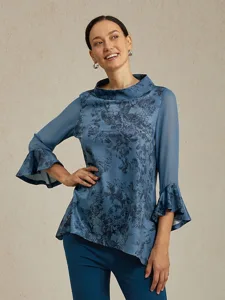 damenbluse-grau-blau-geblumt-stehkragen-default-5