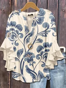 damenbluse-v-ausschnitt-geschichtete-rus-leicht-blau-3