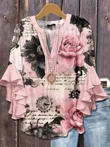 damenbluse-v-ausschnitt-geschichtete-rus-rosa-4