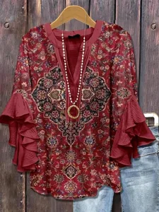 damenbluse-v-ausschnitt-geschichtete-rus-rote-6