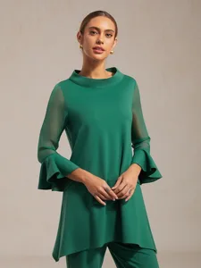 damenbluse-weihnachten-grun-chiffon-stre-grun-1