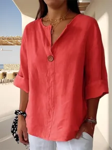 damenblusen-aus-baumwoll-leinen-schlicht-rote-1