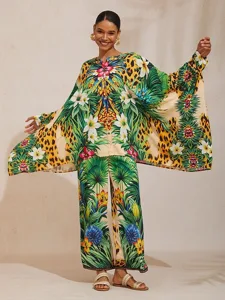 flieende-chiffon-bluse-mit-dolman-armeln-grun-1