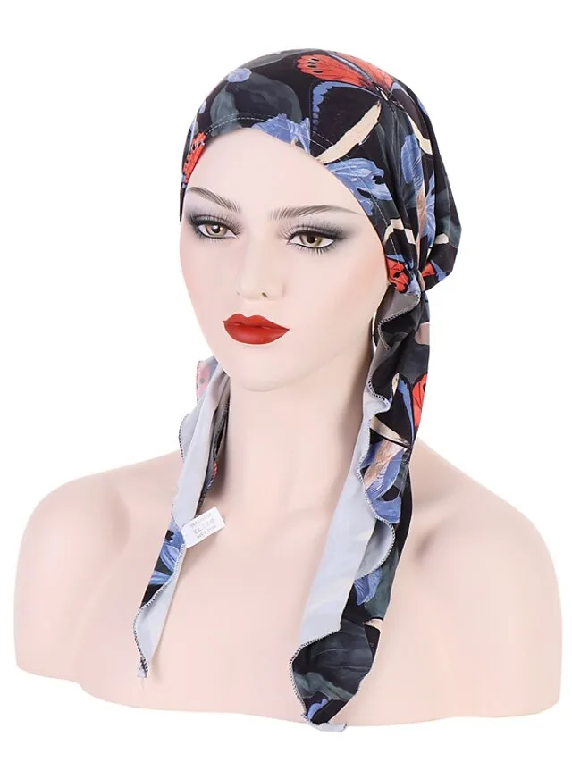 frauen-bedrucktes-vorgebundenes-kopftuch-schwarz-8