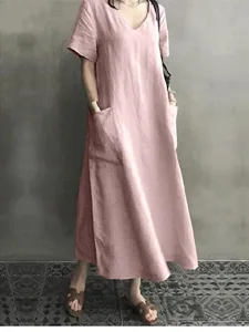 frauen-leinenahnliche-faux-baumwoll-lein-rosa-6