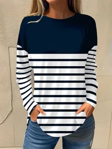 frauen-t-shirt-langarm-basic-floral-druc-staubiges-blau-2