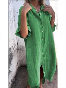 maxikleid-fur-damen-aus-leinenimitat-arm-grun-2