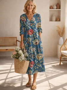 midi-kleid-damen-leinenartig-atmungsakti-blau-5