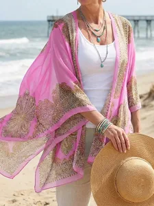 mode-frauen-schal-schal-poncho-gedruckt-dunkelpink-4