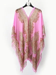 mode-frauen-schal-schal-poncho-gedruckt-dunkelpink-6