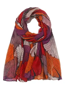 retro-pflanzendruck-schals-frauen-ginkgo-orange-5