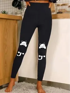 weihnachten-damen-leggings-urlaub-vintag-schwarz-und-weiss-5