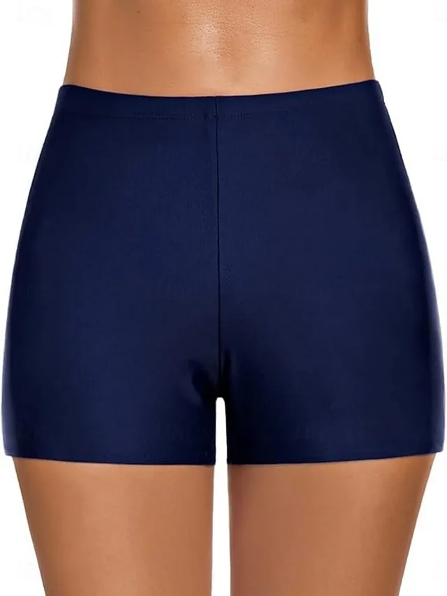 woman-s-dehnbare-boxershorts-badeanzug-d-marineblau-4