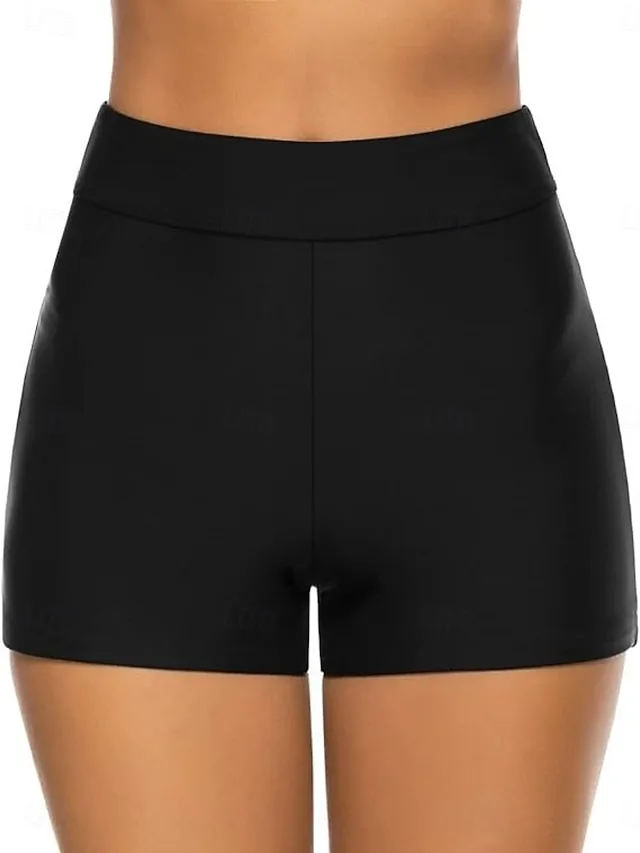 woman-s-dehnbare-boxershorts-badeanzug-d-schwarz-1