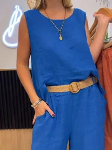 women-s-cotton-blend-blouse-pants-sets-s-blue-5