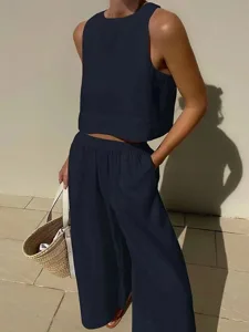 women-s-cotton-blend-cotton-linen-sets-s-black-4