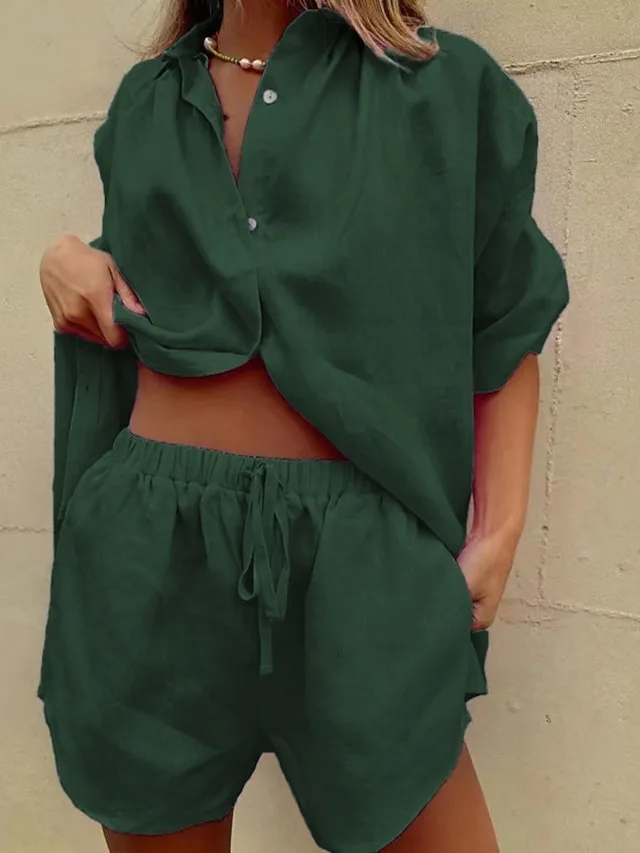 women-s-cotton-blend-cotton-linen-sets-s-dark-green-3