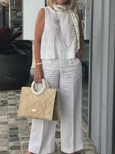 women-s-cotton-blend-cotton-linen-sets-s-white-1