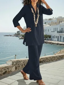 women-s-cotton-blend-pants-sets-long-sle-navy-blue-5