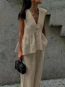 women-s-cotton-blend-two-piece-sets-pant-beige-19