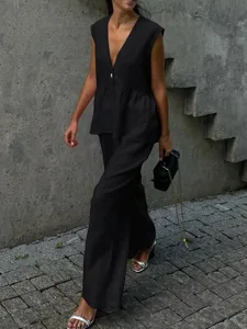 women-s-cotton-blend-two-piece-sets-pant-black-18