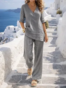women-s-cotton-blend-two-piece-sets-pant-gray-1
