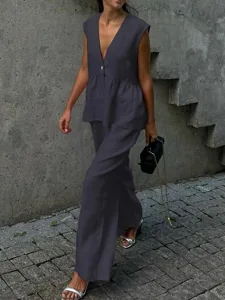 women-s-cotton-blend-two-piece-sets-pant-gray-15