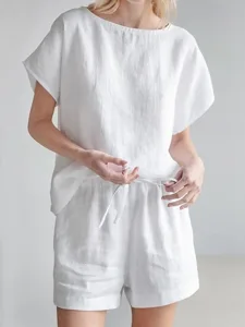 women-s-cotton-blend-two-piece-sets-t-sh-white-8