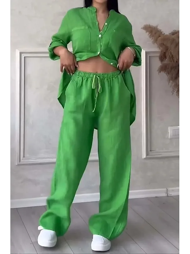 women-s-cotton-linen-sets-100-cotton-lon-green-3