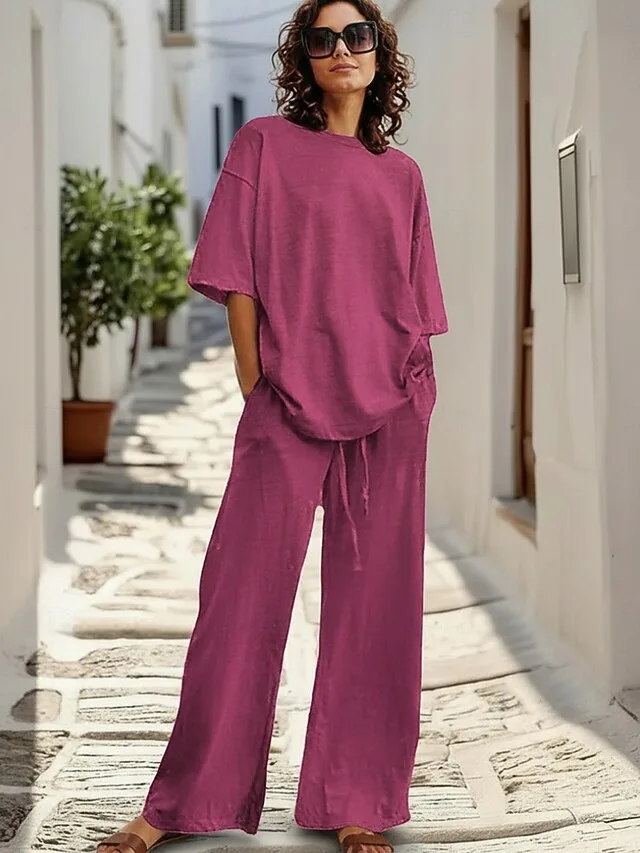 women-s-cotton-linen-sets-linen-blend-pa-fuchsia-7