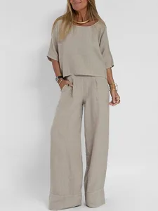 women-s-cotton-linen-sets-pants-sets-3-4-gray-4