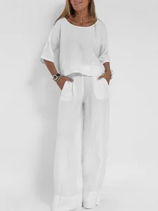 women-s-cotton-linen-sets-pants-sets-3-4-white-8