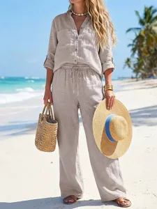 women-s-cotton-linen-sets-pants-sets-bol-khaki-8