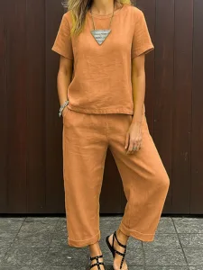 women-s-cotton-linen-sets-pants-sets-sho-orange-4