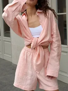 women-s-cotton-linen-sets-shorts-sets-bo-pink-7