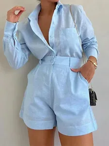 women-s-cotton-linen-sets-shorts-sets-bo-sky-blue-5