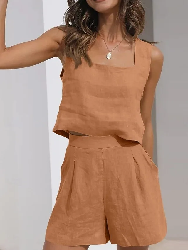 women-s-cotton-linen-sets-shorts-sets-sl-brown-5