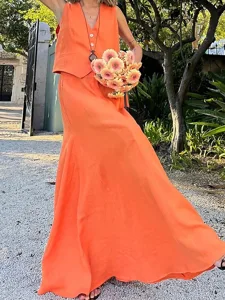 women-s-cotton-linen-sets-skirt-sets-bol-orange-1
