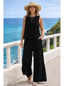 women-s-cotton-linen-sets-two-piece-sets-black-8