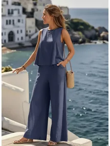 women-s-cotton-linen-sets-two-piece-sets-dark-navy-2