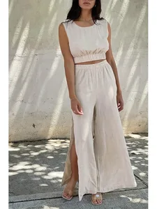 women-s-cotton-linen-sets-two-piece-sets-khaki-1