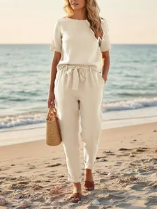 women-s-cotton-linen-sets-two-piece-sets-khaki-5