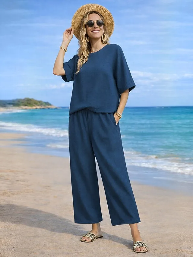 women-s-cotton-linen-sets-two-piece-sets-navy-9