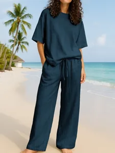 women-s-cotton-linen-sets-two-piece-sets-navy-blue-5