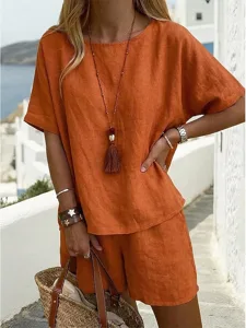 women-s-cotton-linen-sets-two-piece-sets-orange-1