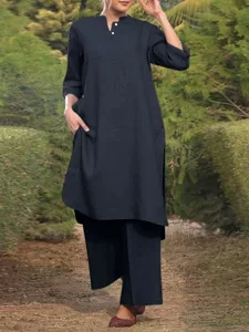 women-s-cotton-linen-shirts-blouse-pants-dark-navy-10