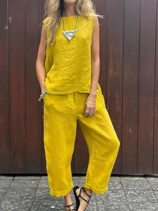 women-s-pants-sets-bolero-sleeveless-rou-yellow-6
