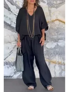 women-s-shirt-cotton-linen-sets-two-piec-black-4